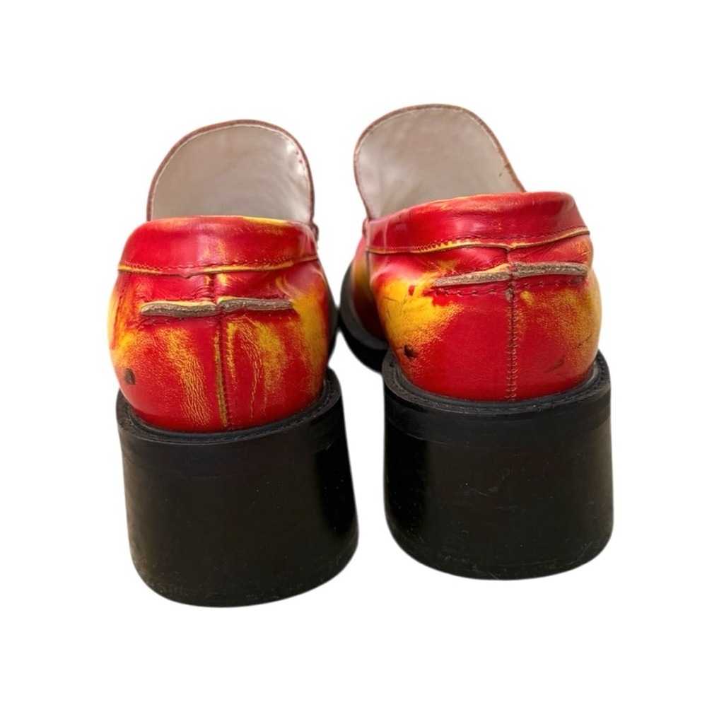 RARE Vintage Y2K Steve Madden Heat Map Chunky Platform Leather Loafers Size 8 - Picture 7 of 12